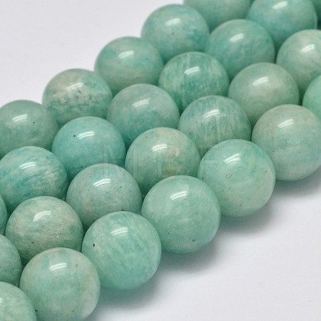 Grade AB Natural Amazonite Round Bead Strands G-M296-06-8mm-1