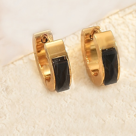 Rectangle Stainless Steel Hoop Earrings DP2427-2-1