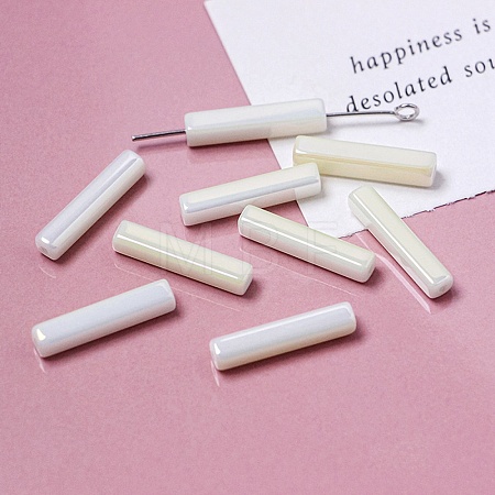 Electroplate Glass Beads GLAA-D024-01H-1