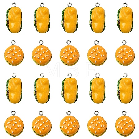 20Pcs 2 Styles Opaque Resin Pendants RESI-YW0003-40-1