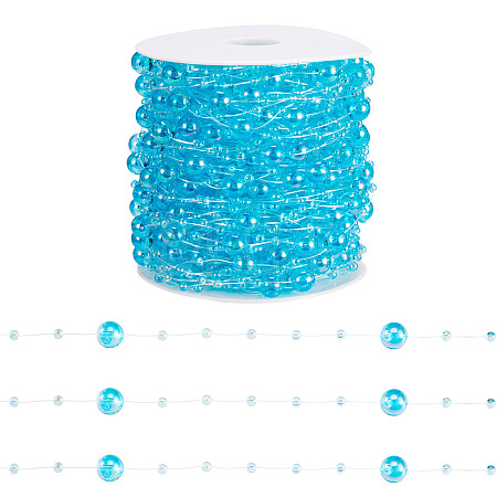 Acrylic Round Beaded Link Chains DIY-MB0007-001D-1