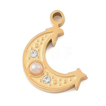 304 Stainless Steel Rhinestone Pendants RB-CBAB4B7-01G-G-1