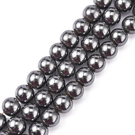 Magnetic Synthetic Hematite Beads Strands X-G-Q893-12mm-1