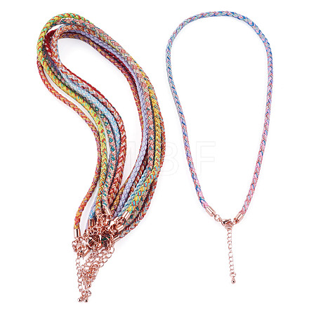 8Pcs 8 Colors 3.5MM Round Nylon Cotton Cord Necklace Making NJEW-TA0001-26RG-1