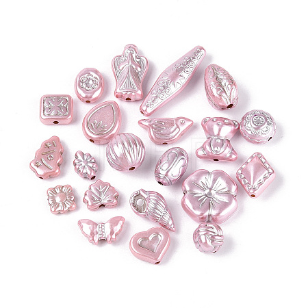 Pearlized Opaque Acrylic Beads OACR-T029-04C-1