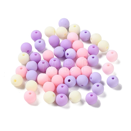 Rubberized Style Imitated Silicone Acrylic Beads MACR-D029-01E-1