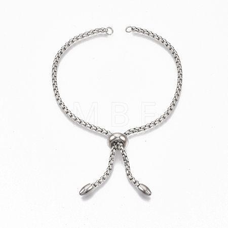 Tarnish Resistant Adjustable 304 Stainless Steel Slider Bracelets Making X-STAS-T050-030P-1