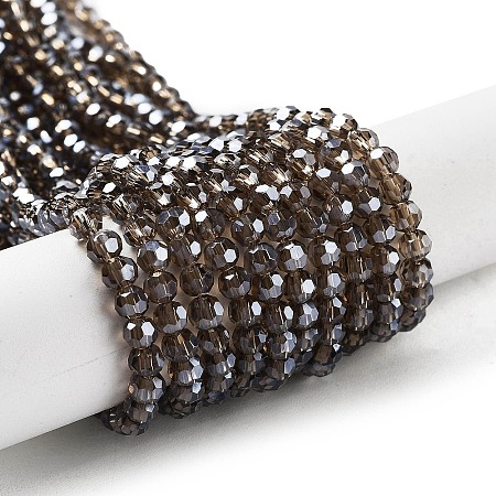 Electroplate Transparent Glass Beads Strands X-EGLA-A035-T4mm-A16-1