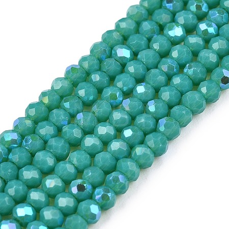 Electroplate Opaque Solid Color Glass Beads Strands EGLA-A044-P1mm-L31-1