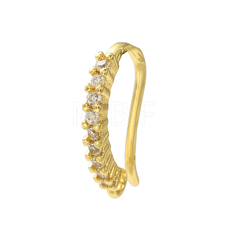 Rack Plating Brass Pave Cubic Zirconia Earring Hooks KK-O143-20G-1