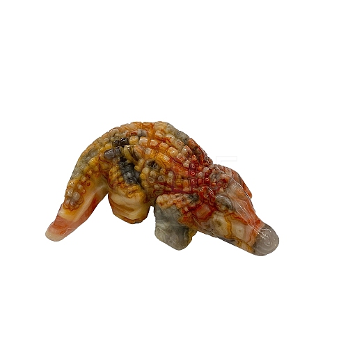 Natural Crazy Agate Carved Crocodile Figurines Statues for Home Office Desktop Decoration PW-WG66710-02-1