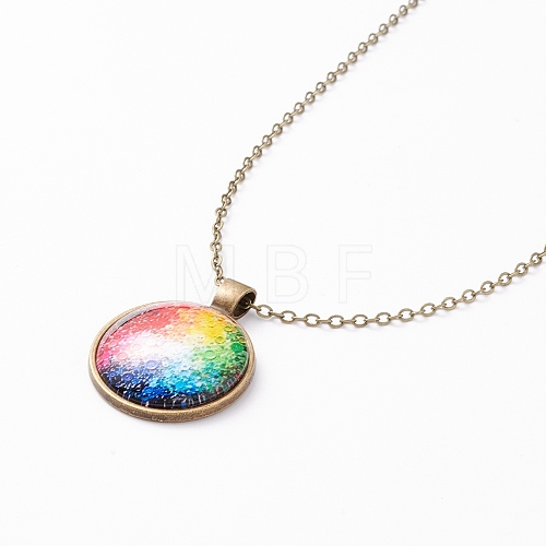 Rainbow Pride Necklace NJEW-F290-01L-1