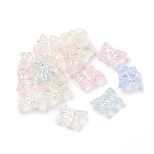 Transparent Frosted Acrylic Beads X-OACR-P013-42M-1