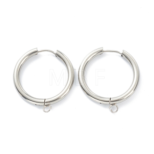 Tarnish Resistant 201 Stainless Steel Huggie Hoop Earring Findings STAS-P283-01M-P-1