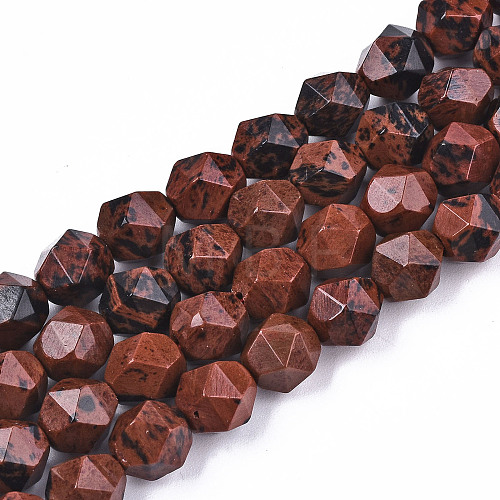 Natural Mahogany Obsidian Beads Strands G-S368-013B-1