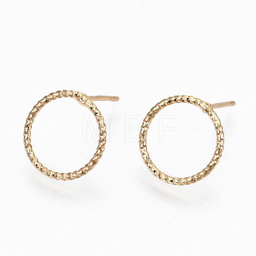 Brass Stud Earrings EJEW-N018-006-NF-1