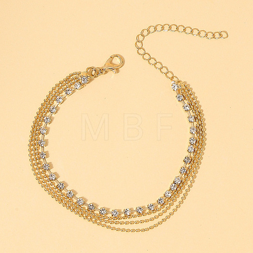 Alloy Rhinestone Multi-strand Anklets WG18F6C-06-1