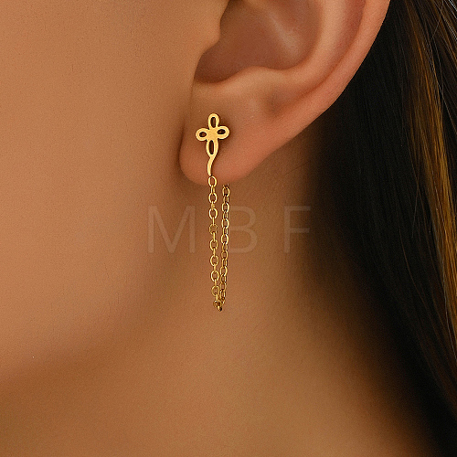 Fashionable and Cute Plated Flower Earrings for Women WP2120-1