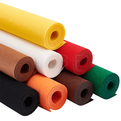 8 Rolls 8 Colors Polyester Felt Fabric DIY-BC0010-04B-1