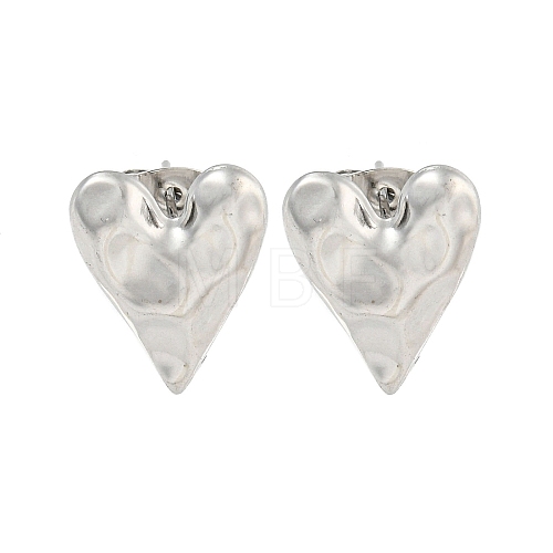 Non-Tarnish Heart 304 Stainless Steel Ear Studs EJEW-L290-025P-1