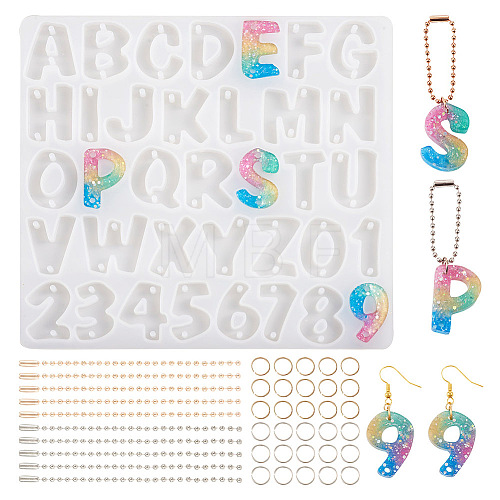  1Pc Letter & Number Connector Charm Silicone Molds DIY-TA0005-09-1