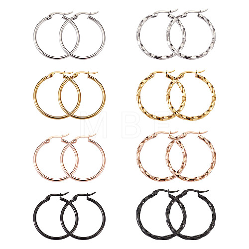 304 Stainless Steel Hoop Earrings EJEW-TA0001-05-1