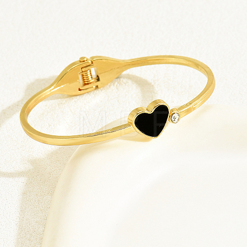 Fashionable Heart Alloy Hinged Bangles for Women ZV0254-1