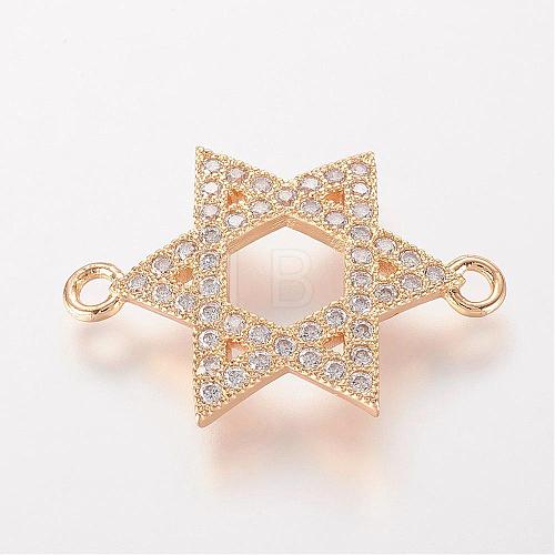 Brass Micro Pave Cubic Zirconia Links ZIRC-K061-96G-1