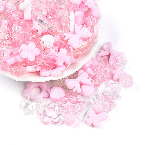 Transparent & Opaque Acrylic Beads TACR-T028-26C-1