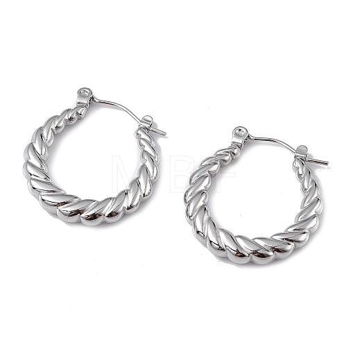 Non-Tarnish 304 Stainless Steel Twist Teardrop Hoop Earrings for Women EJEW-I284-10P-1