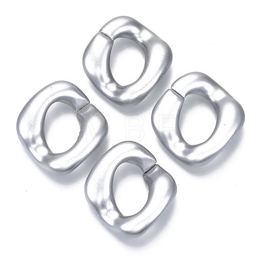Opaque Spray Painted Acrylic Linking Rings OACR-S021-25B-B02-1