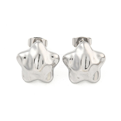 Non-Tarnish Star 304 Stainless Steel Ear Studs EJEW-L290-024P-1