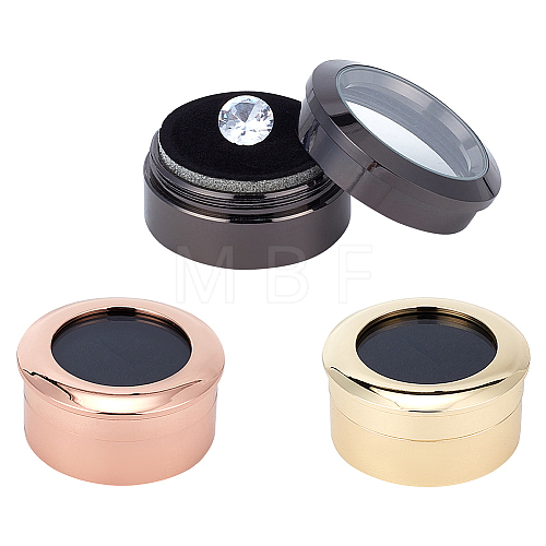 3Pcs 3 Colors Alloy & Stainless Steel Loose Diamond Boxes CON-FG0001-07-1