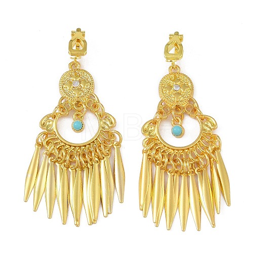 Bohemia Zinc Alloy Rhinestone & Resin Clip-on Earrings EJEW-C089-03G-1