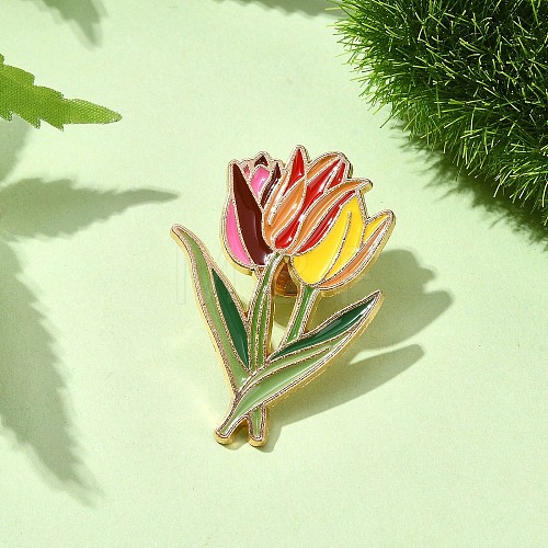 Tulip Enamel Pins JEWB-P045-02A-G-1