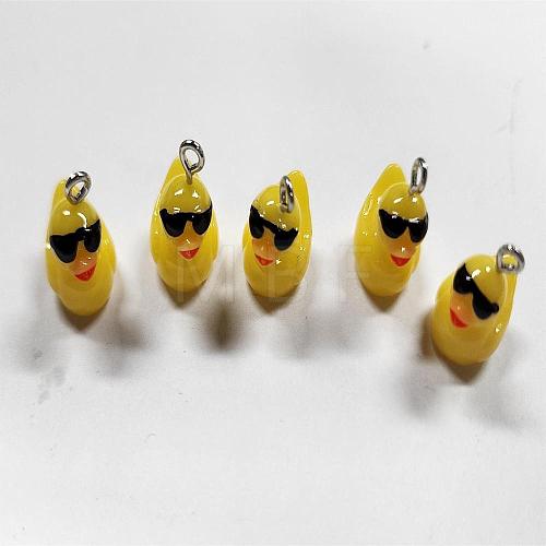 50Piece Opaque Resin Pendant Little Yellow Duck Resin Charm DIY Accessories JX872A-1