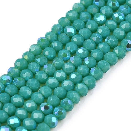 Electroplate Opaque Solid Color Glass Beads Strands EGLA-A044-P1mm-L31-1