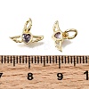 Brass Micro Pave Purple Cubic Zirconia Charms CU-L001-19G-08-3