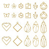 44Pcs 11 Styles Rack Plating Alloy Open Back Bezel Pendants FIND-TA0003-34-12