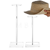 2Pcs 2 Sizes Height Adjustable Acrylic Hat Display Stands ODIS-WH0095-011-1