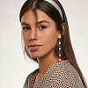 1 Pairs ABS Plastic Imitation Pearl Beaded Tassel Dangle Stud Earrings EJEW-AN0001-52-6