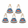 Eco-Friendly Alloy Enamel Pendants X-ENAM-T011-87-NR-1