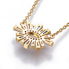 Brass Cubic Zirconia Pendant Necklaces NJEW-O117-02G-3