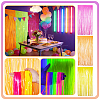 3Pcs 3 Colors Plastic Foil Fringe Curtains DIY-ME0003-73A-3