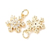 Rack Plating Brass Micro Pave Clear Cubic Zirconia Pendants KK-B093-04A-G-2