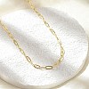 Brass Paperclip Chain Necklaces NJEW-A042-17G-02-4