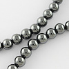 Non-magnetic Synthetic Hematite Beads Strands G-Q892-01-8mm-2
