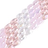 Electroplate Imitation Jade & Opaque & Transparent Glass Beads Strands EGLA-Q135-8x11MM-01B-1
