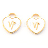 Light Gold Plated Alloy Enamel Pendants ENAM-R136-30-05-2