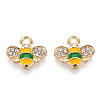 Golden Plated Alloy Enamel Charms ENAM-G212-18G-01-3